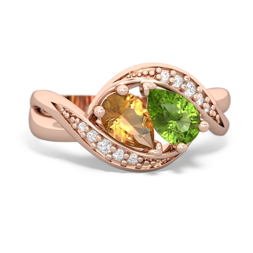 citrine-peridot keepsake curls ring