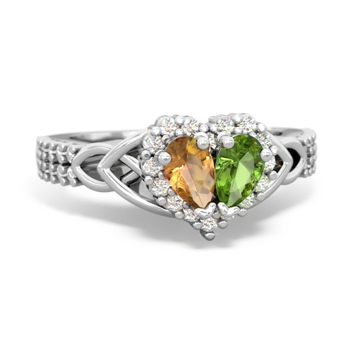 citrine-peridot keepsake engagement ring