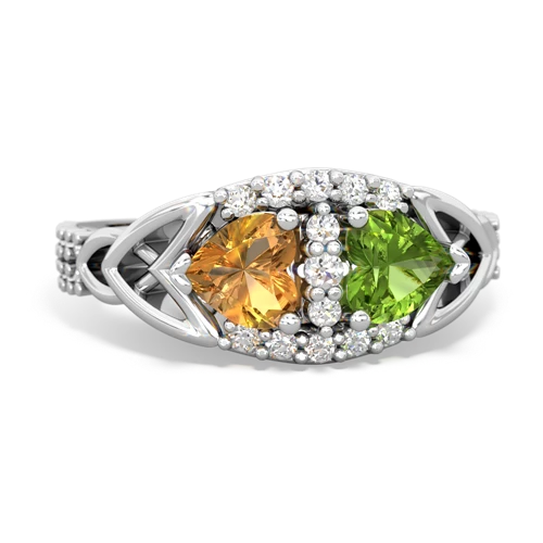 citrine-peridot keepsake engagement ring