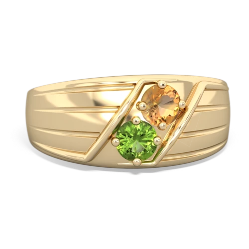 citrine-peridot mens ring