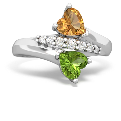 citrine-peridot modern ring