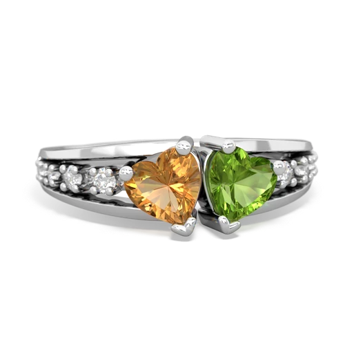 citrine-peridot modern ring