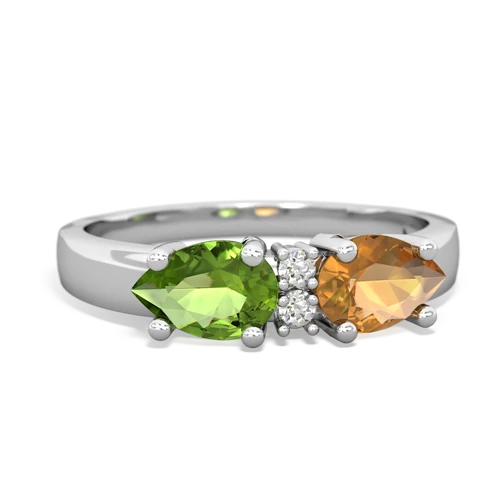 citrine-peridot timeless ring