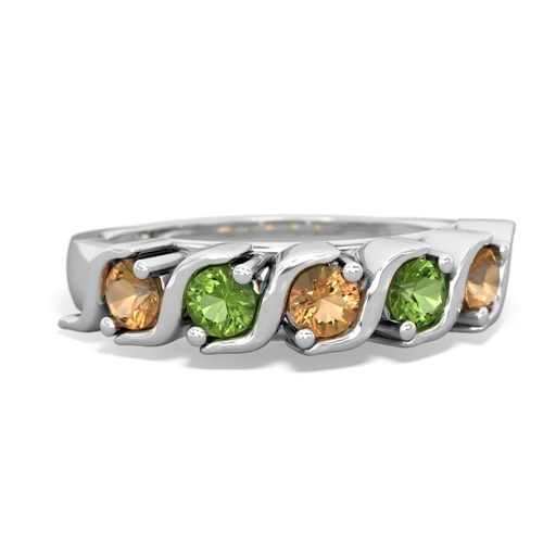 citrine-peridot timeless ring