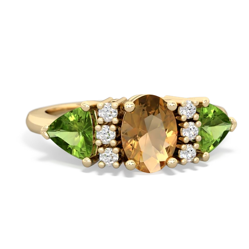 citrine-peridot timeless ring