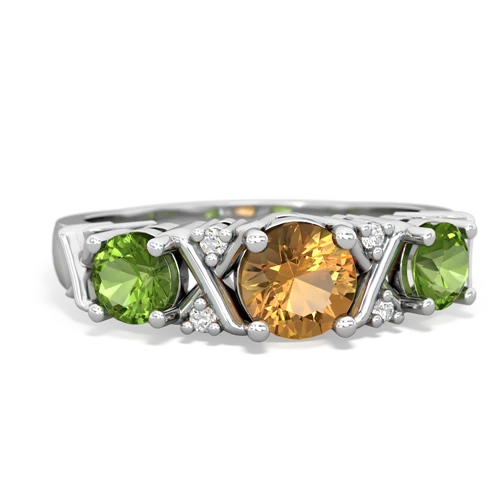 citrine-peridot timeless ring