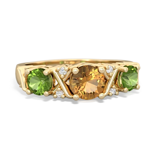 citrine-peridot timeless ring