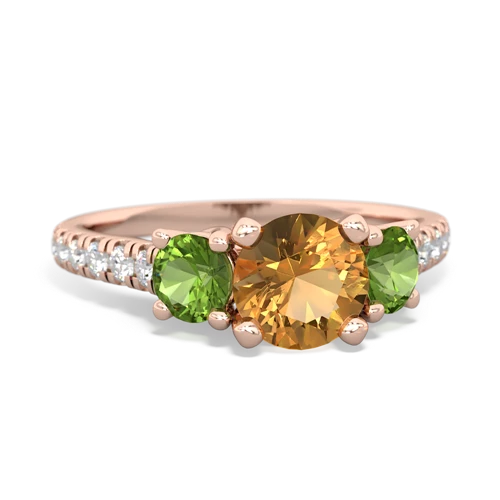 citrine-peridot trellis pave ring