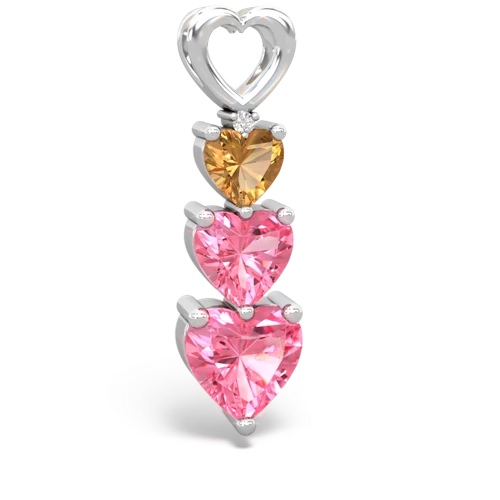 citrine-pink sapphire three stone pendant