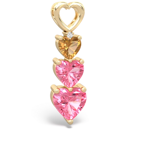 Citrine Genuine Citrine with Lab Created Pink Sapphire and Lab Created Alexandrite Past Present Future pendant Pendant