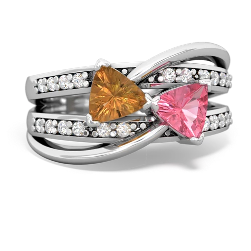 citrine-pink sapphire couture ring