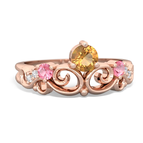 citrine-pink sapphire crown keepsake ring