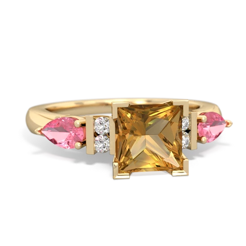 citrine-pink sapphire engagement ring