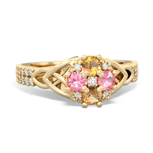 citrine-pink sapphire engagement ring