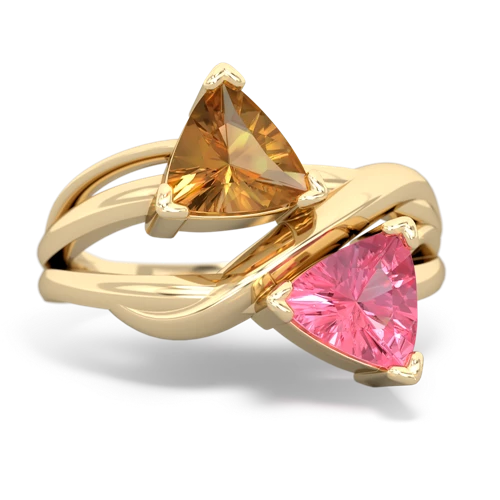 citrine-pink sapphire filligree ring