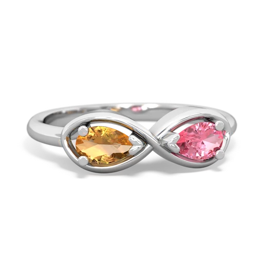 citrine-pink sapphire infinity ring