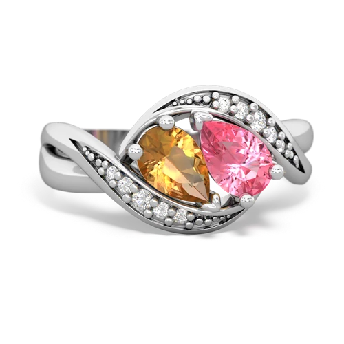 citrine-pink sapphire keepsake curls ring