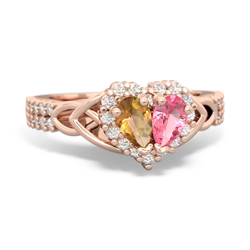 citrine-pink sapphire keepsake engagement ring