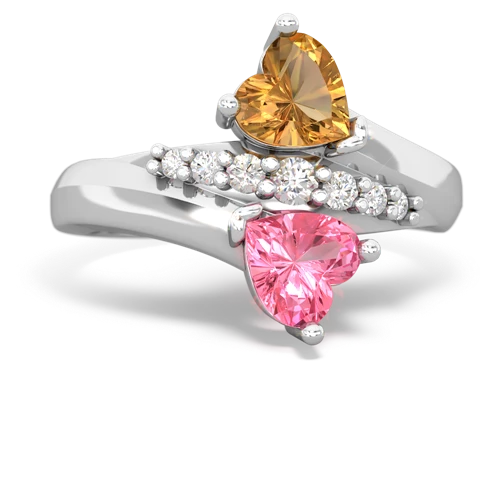 citrine-pink sapphire modern ring