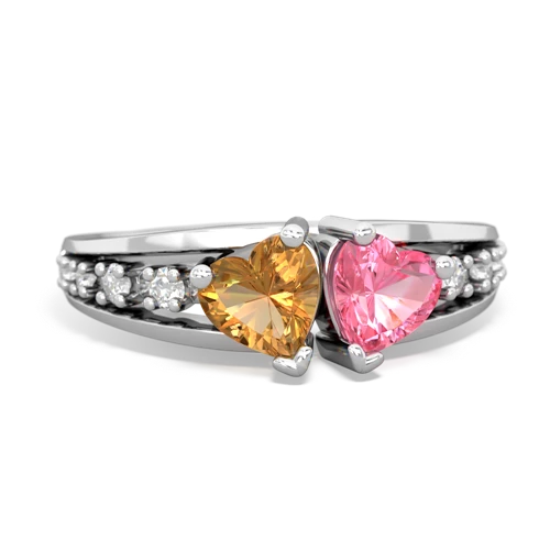 citrine-pink sapphire modern ring