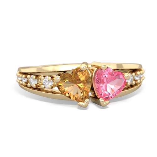 citrine-pink sapphire modern ring