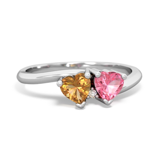citrine-pink sapphire sweethearts promise ring