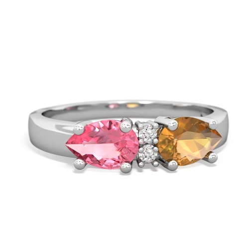 citrine-pink sapphire timeless ring