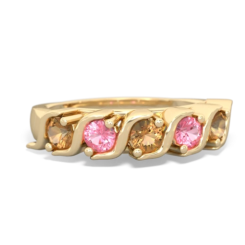 citrine-pink sapphire timeless ring
