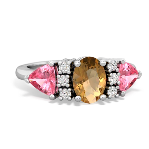 citrine-pink sapphire timeless ring