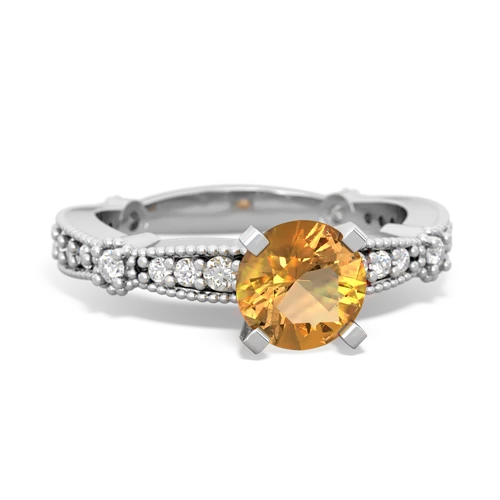 citrine antique engagement ring