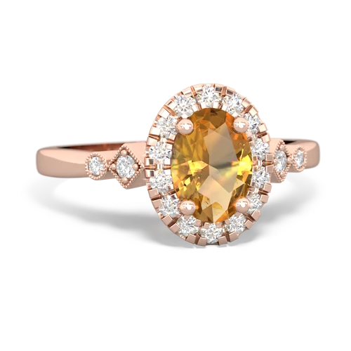 citrine antique halo ring