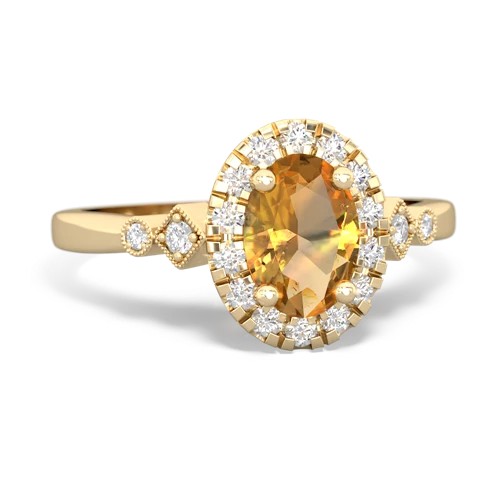 citrine antique halo ring