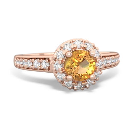 citrine classic halo ring