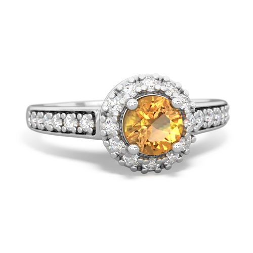 citrine classic halo ring