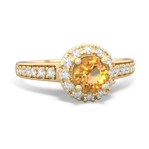 citrine classic halo ring