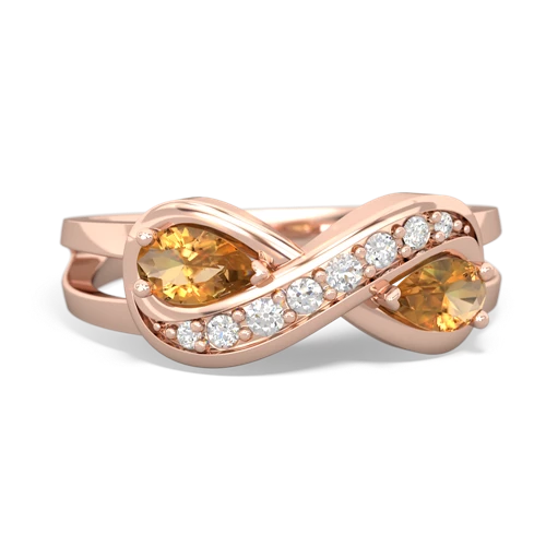Citrine Diamond Infinity Genuine Citrine ring Ring