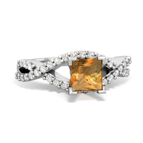 Citrine Diamond Twist Genuine Citrine ring Ring