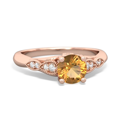 citrine filigree milgrain ring