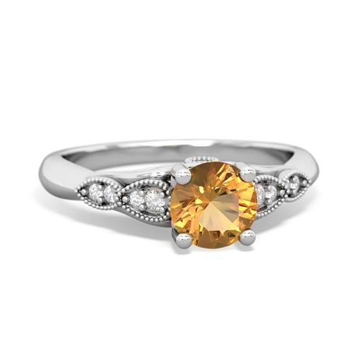 citrine filigree milgrain ring