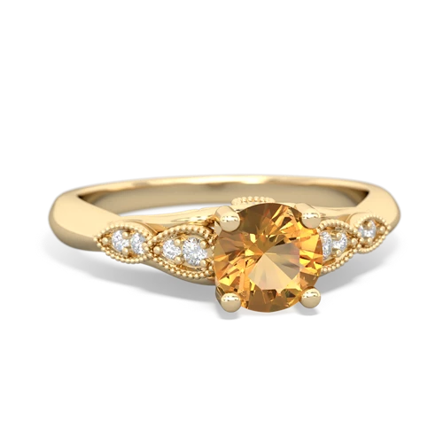 citrine filigree milgrain ring