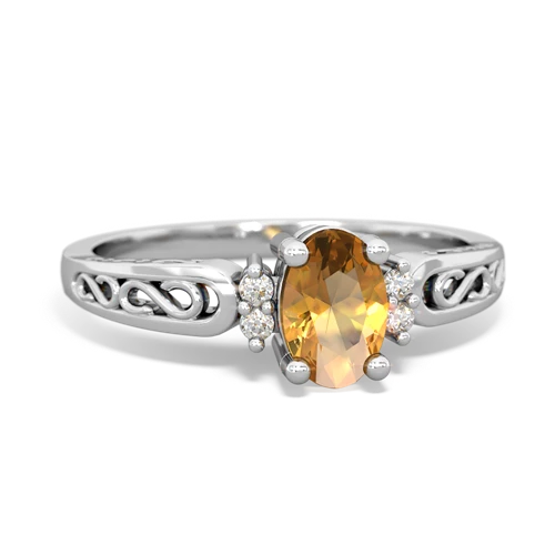 citrine filligree ring