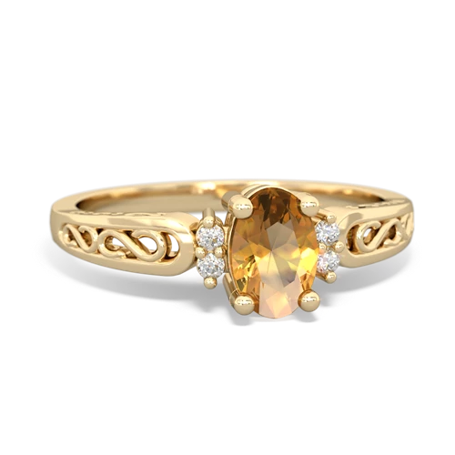 citrine filligree ring