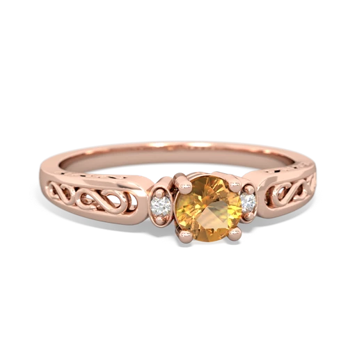 citrine filligree ring