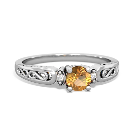 citrine filligree ring