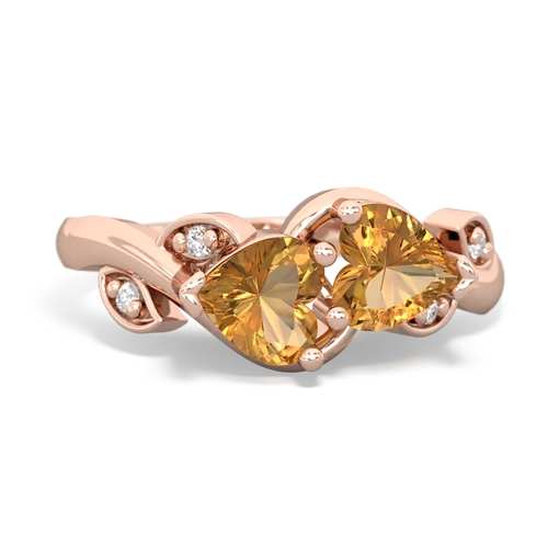 citrine floral keepsake ring