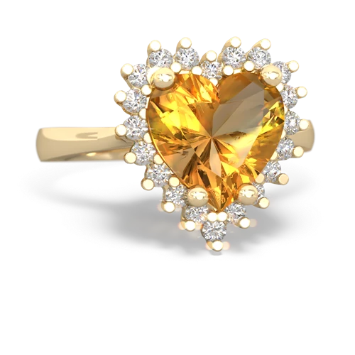 citrine halo ring