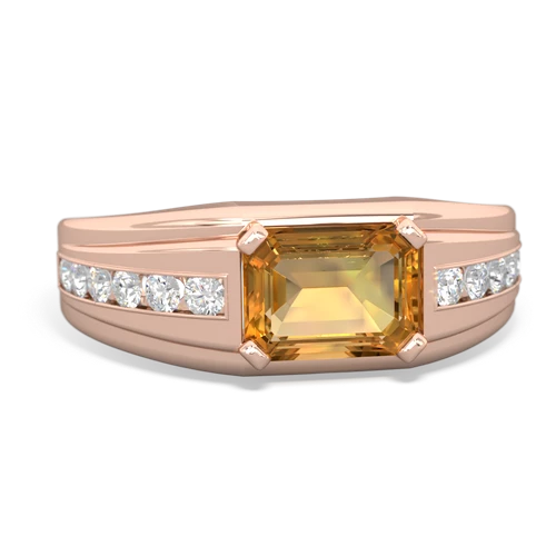 citrine mens channel ring