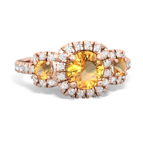 Citrine Genuine Citrine with  and  Regal Halo ring Ring