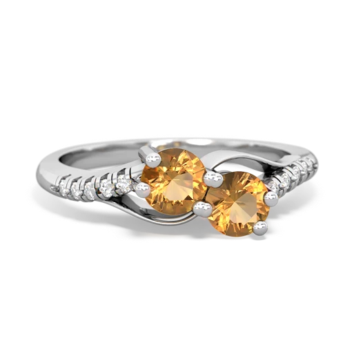 citrine two stone infinity ring