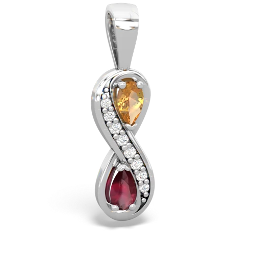 citrine-ruby keepsake infinity pendant